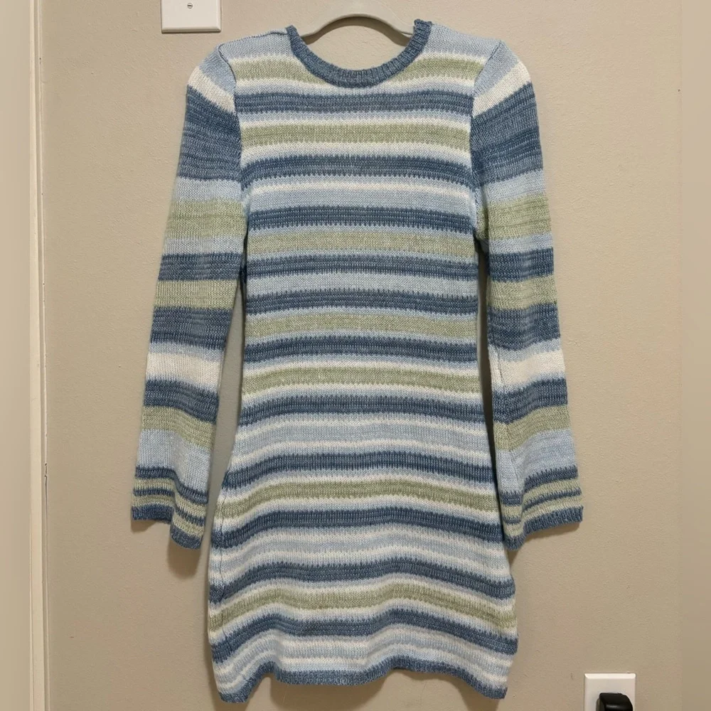 Backless Knit Mini Dress Long Sleeve , Sweater Dress, Summer Beach Wear☀️⛅️ - Picture 5 of 5
